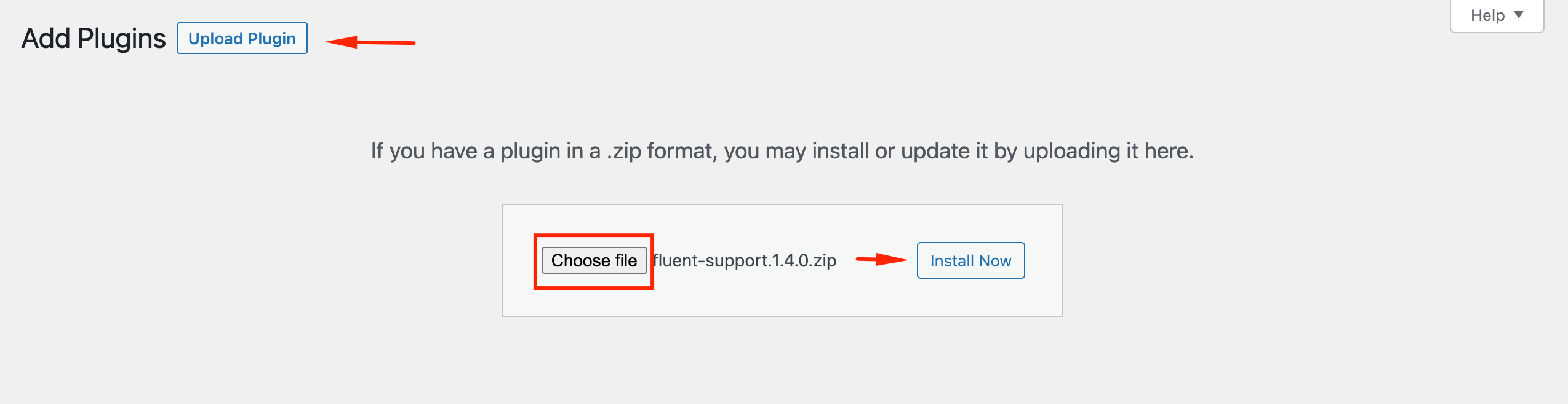 Installing using zip file