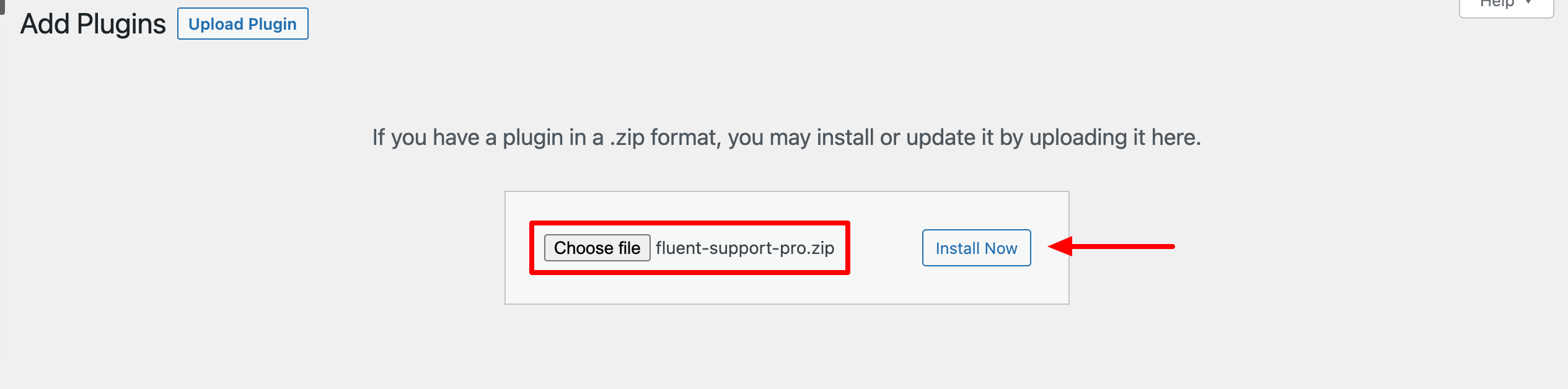 Fluent Support pro plugin upload