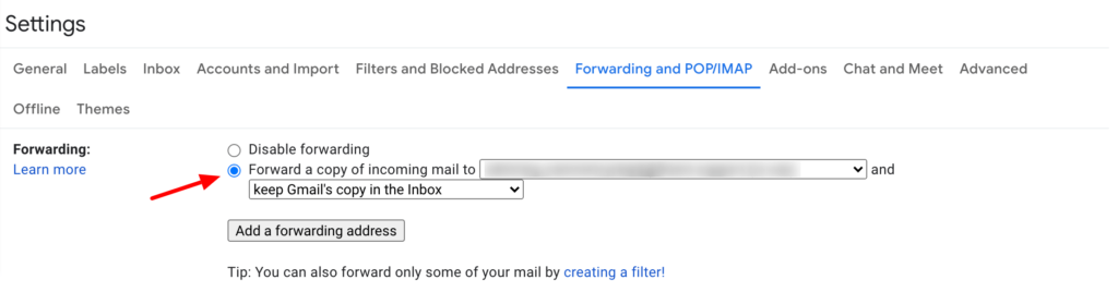 Enable Email forwarding - Gmail