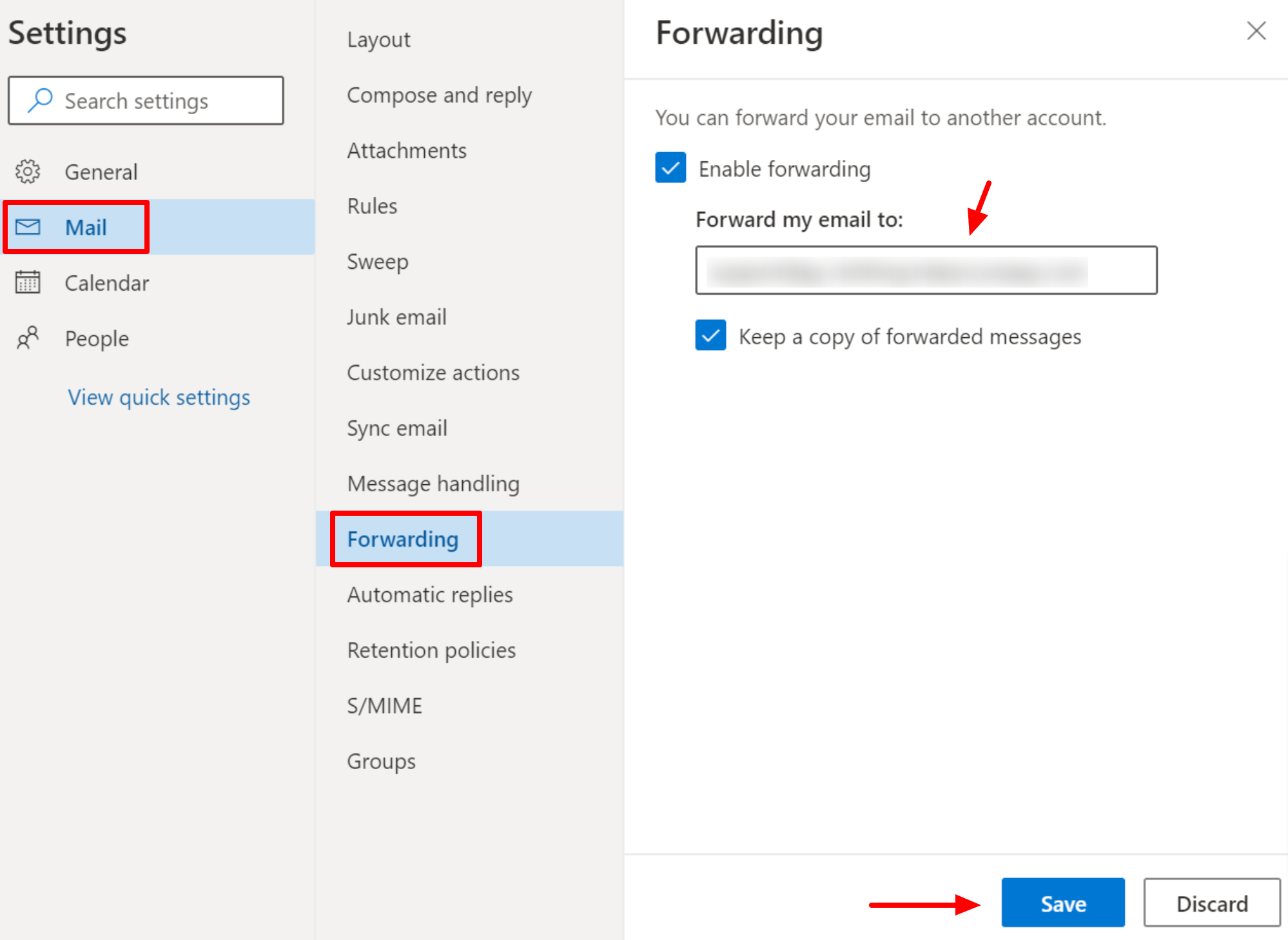 Fluent Support Email Forwarding - Outlook