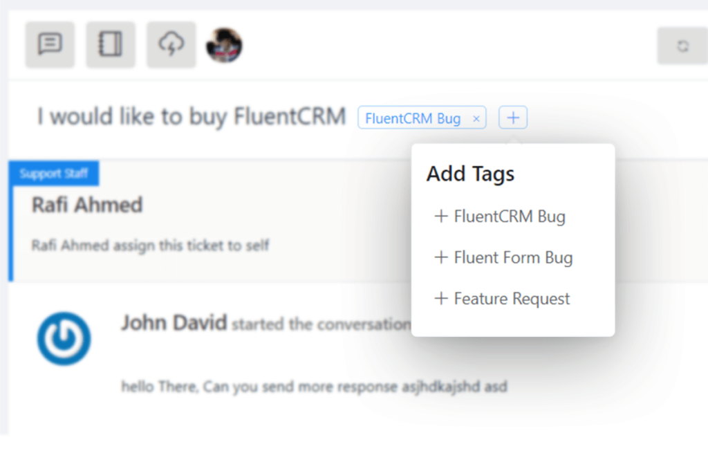Fluent Support add tags