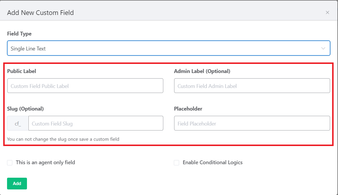 add new custom fields