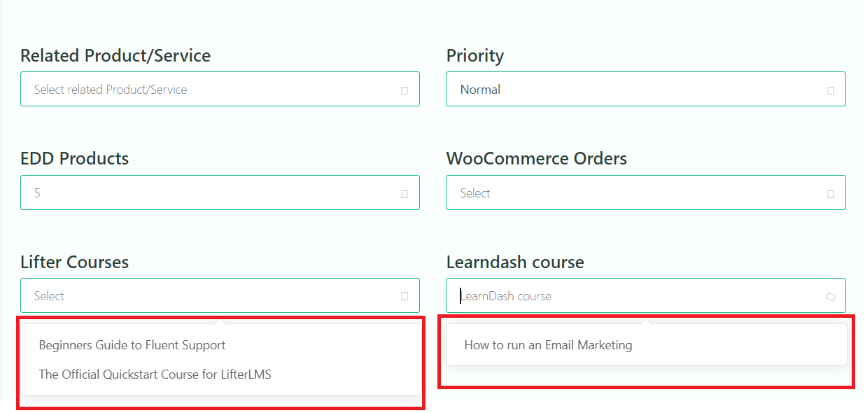 integration custom fields