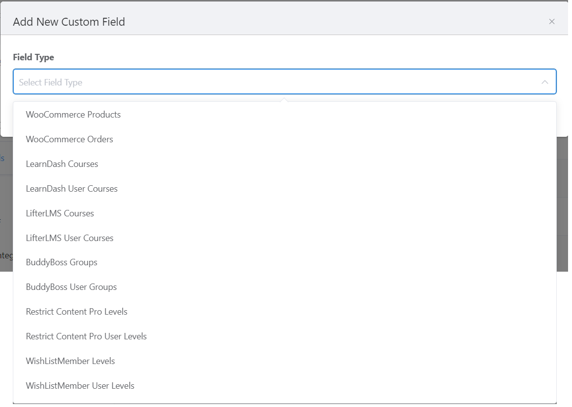 integrations custom fields