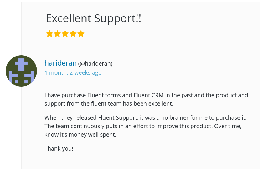 Fluent Support user review
