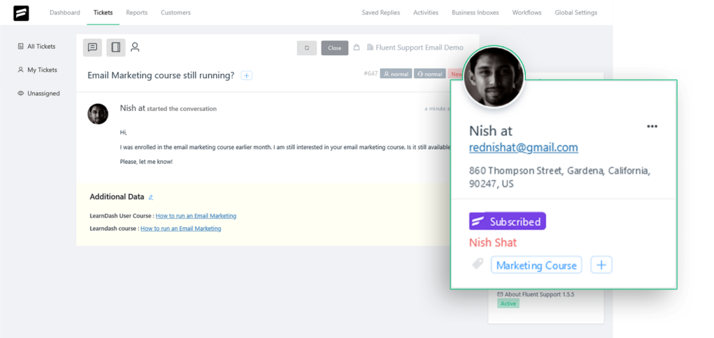 LearnDash sync contact with tickets