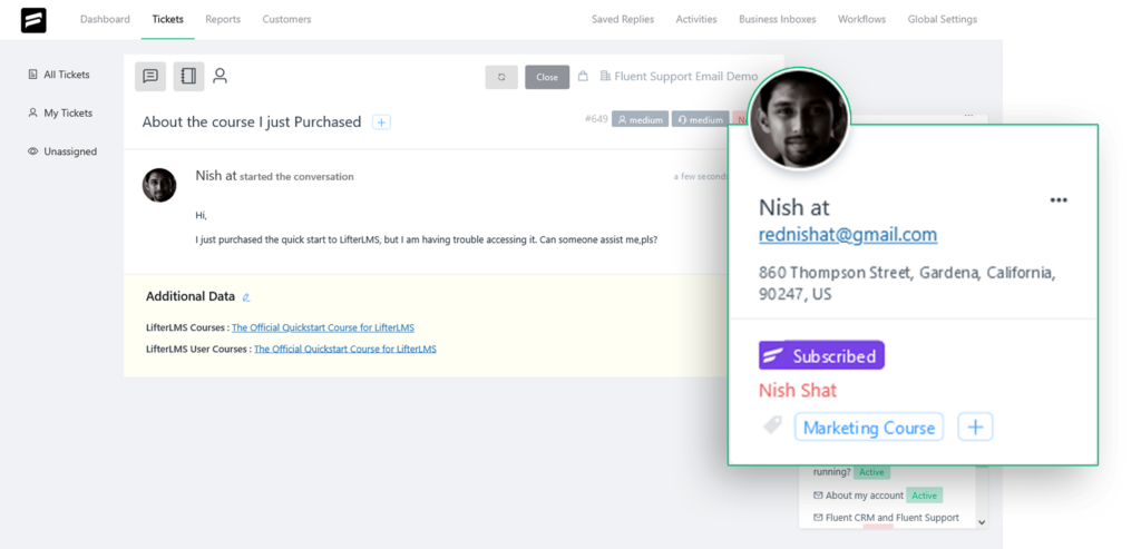 lifterlms contact sync with fluent support