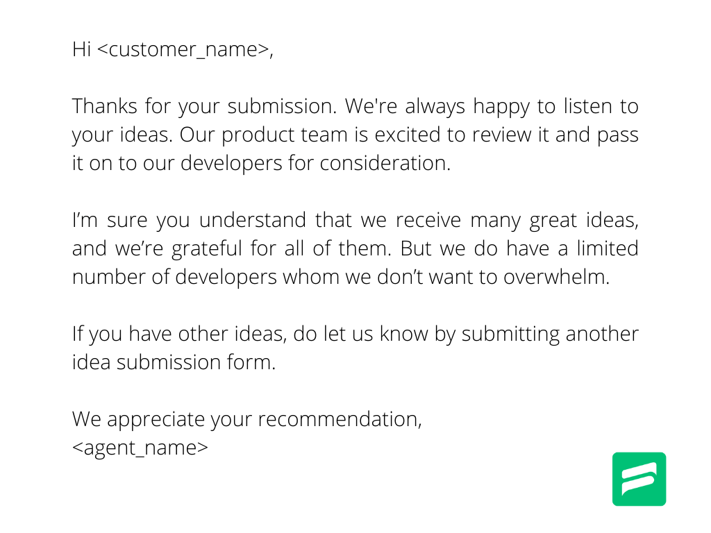 customer service responses
