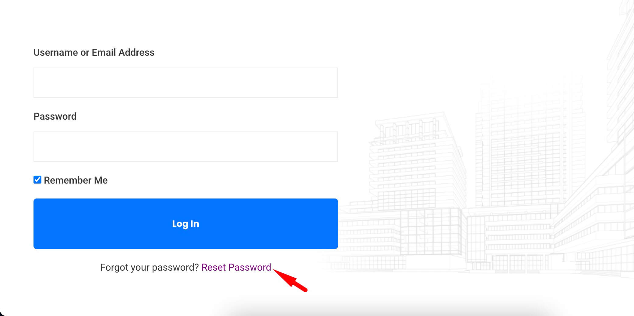 Reset password shortcode