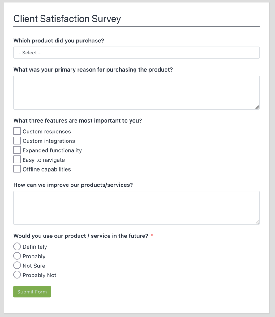 customer feedback survey template