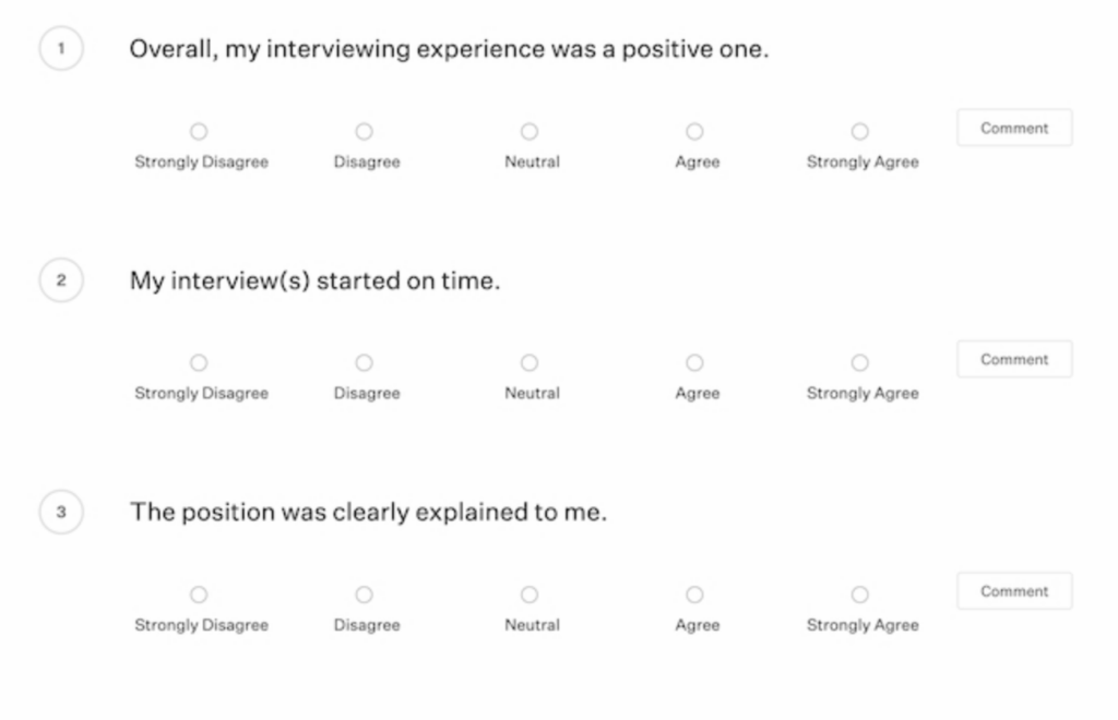 Glassdoor feedback form example