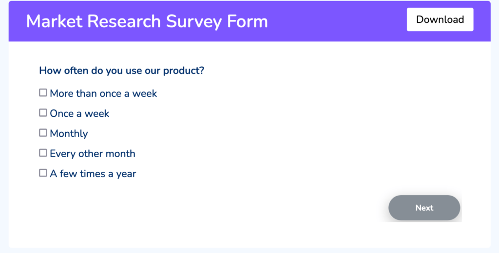 marketing research feedback form template