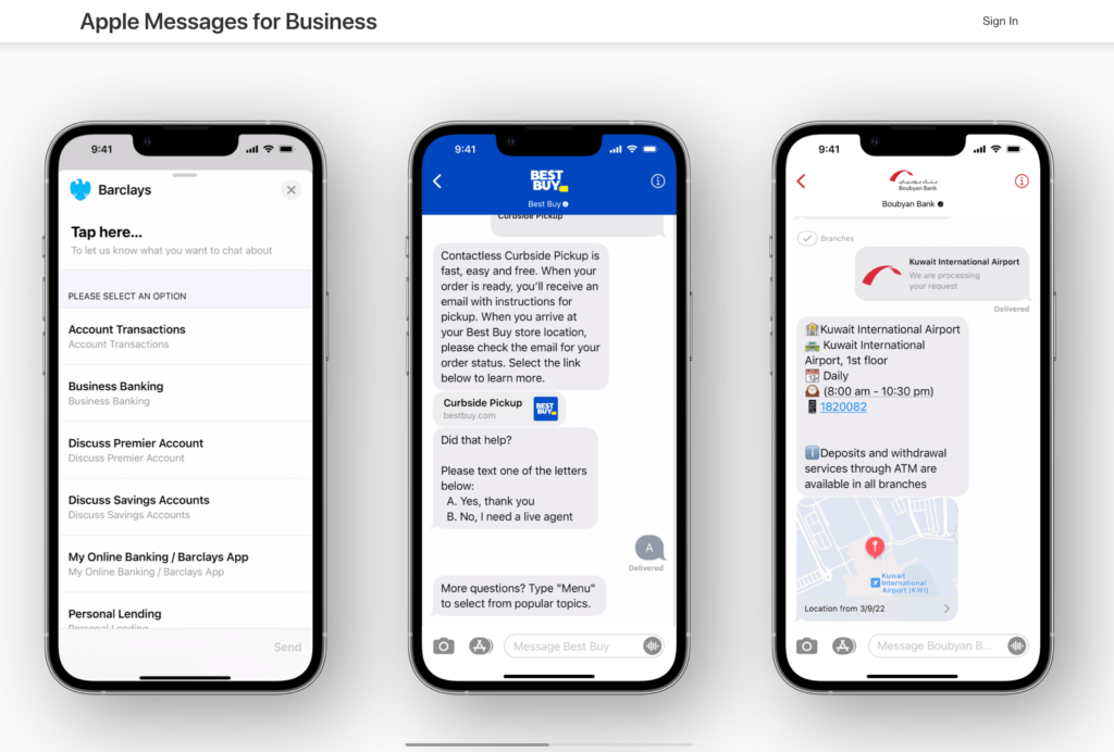 apple messages for business