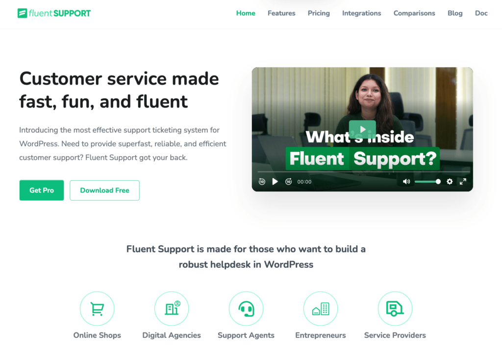 Fluent Support helpdesk for WordPress