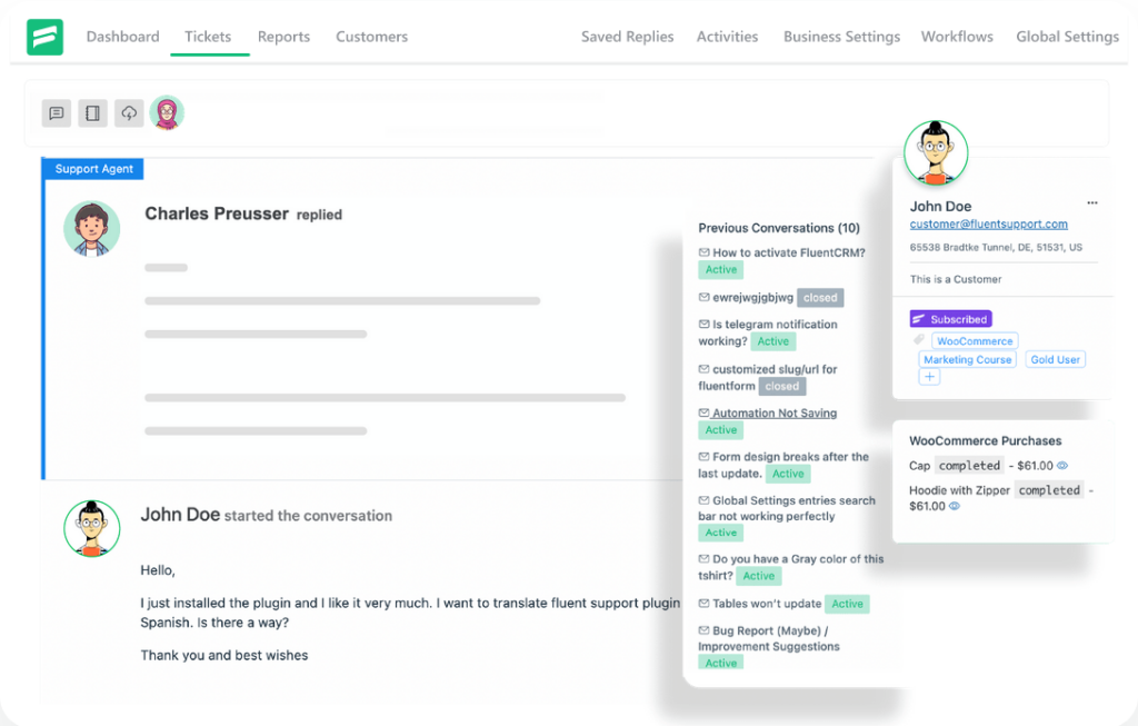 fluent support complete customer overview