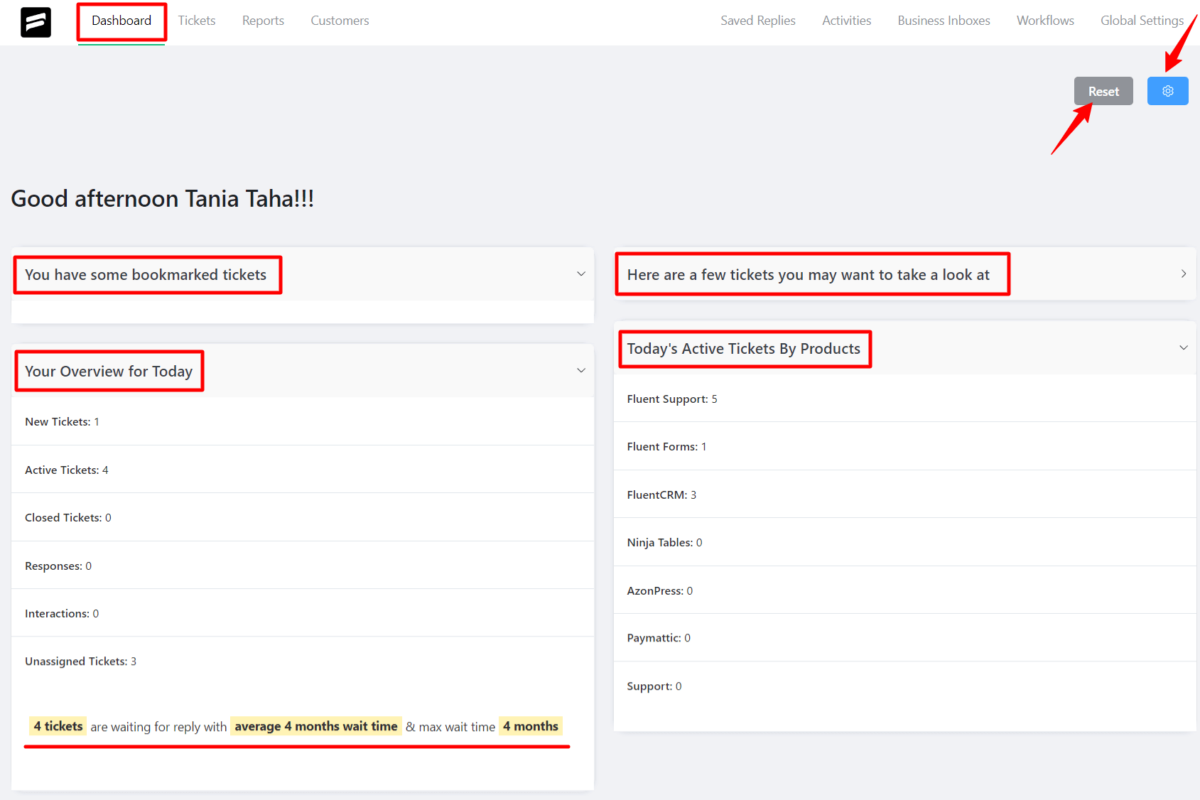 Dynamic Dashboard - Fluent Support