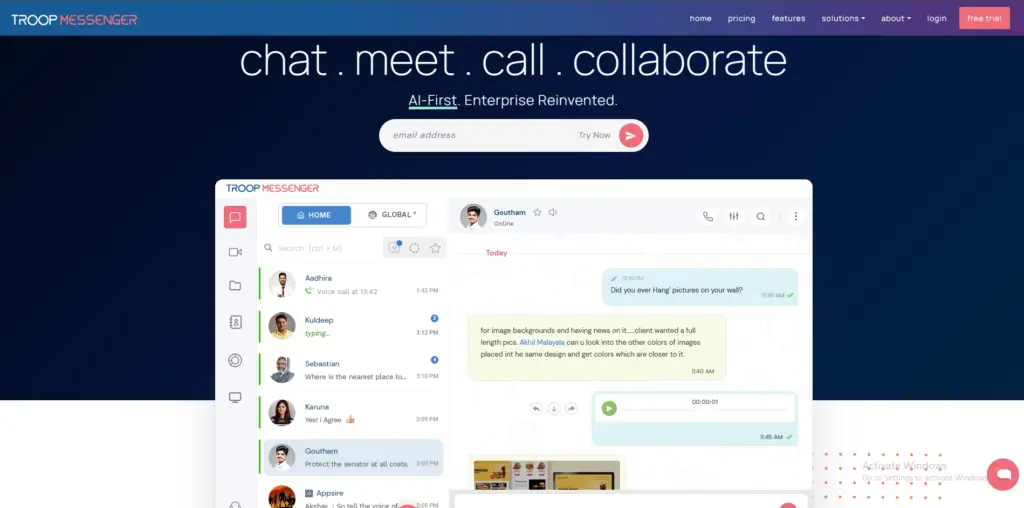 Troop Messenger for communicating with customers - Fluenmt Support
