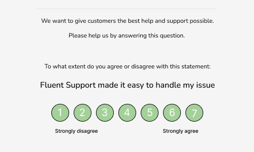 Customer Effort Score (CES) example