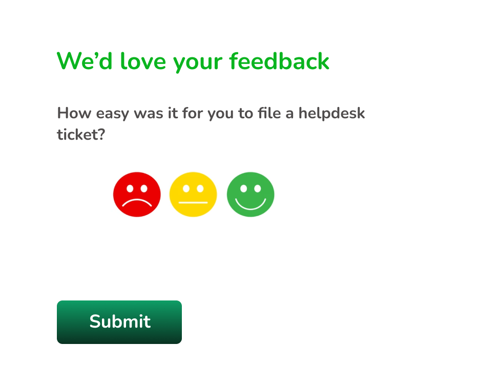 customer feedback using emoticon ratings