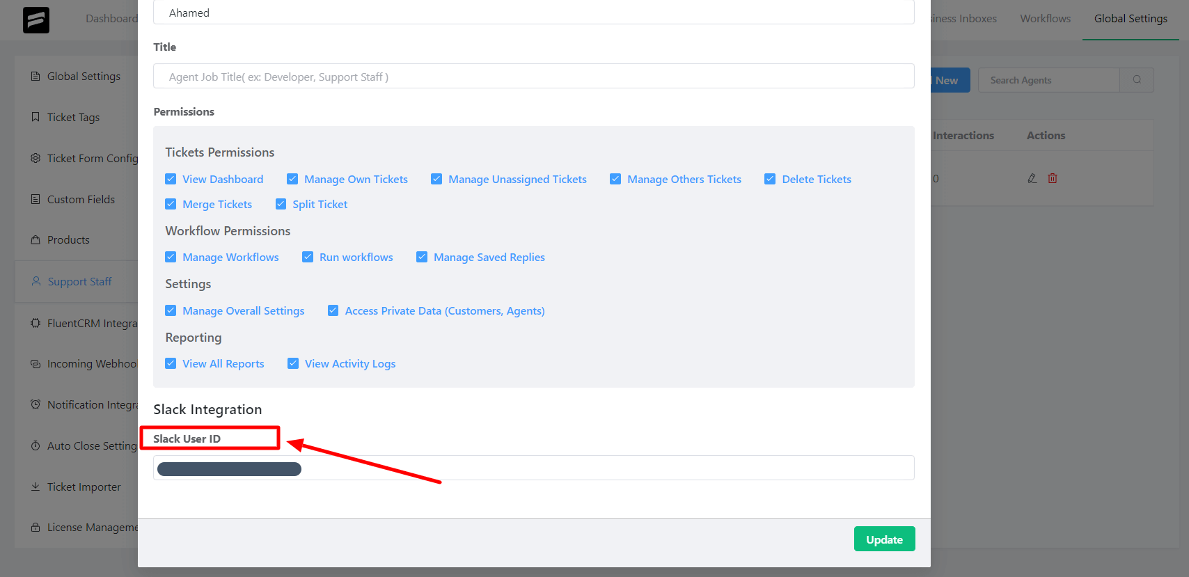 Workflow permissions in fluent support
