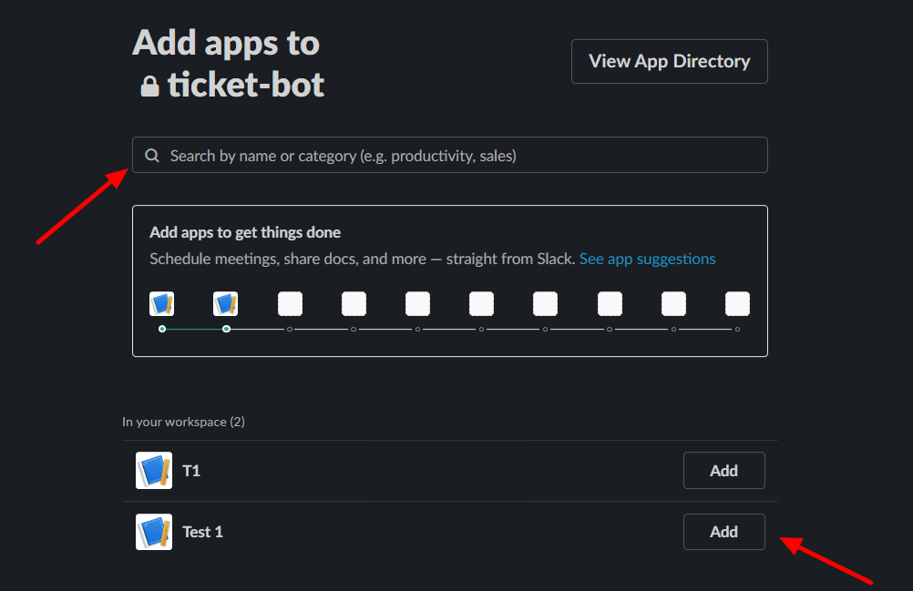 Include your App in the channel you have just created