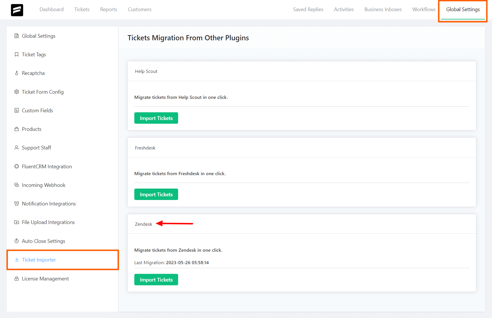 Tickets Migration from Zendesk