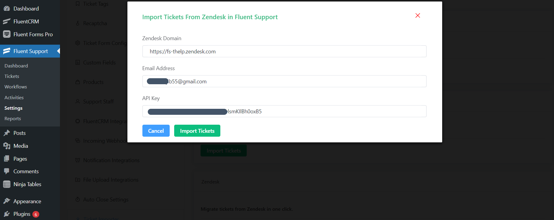 Import Tickets from Zendesk to Fluent Support