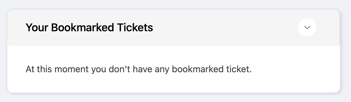your bookmarked tickets