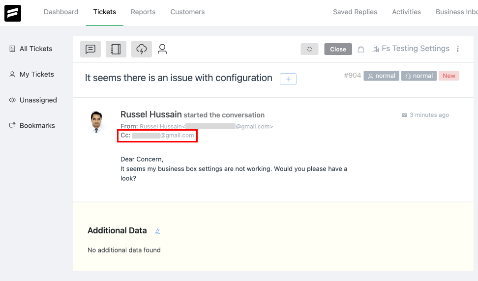 Email CC in Fluent Support