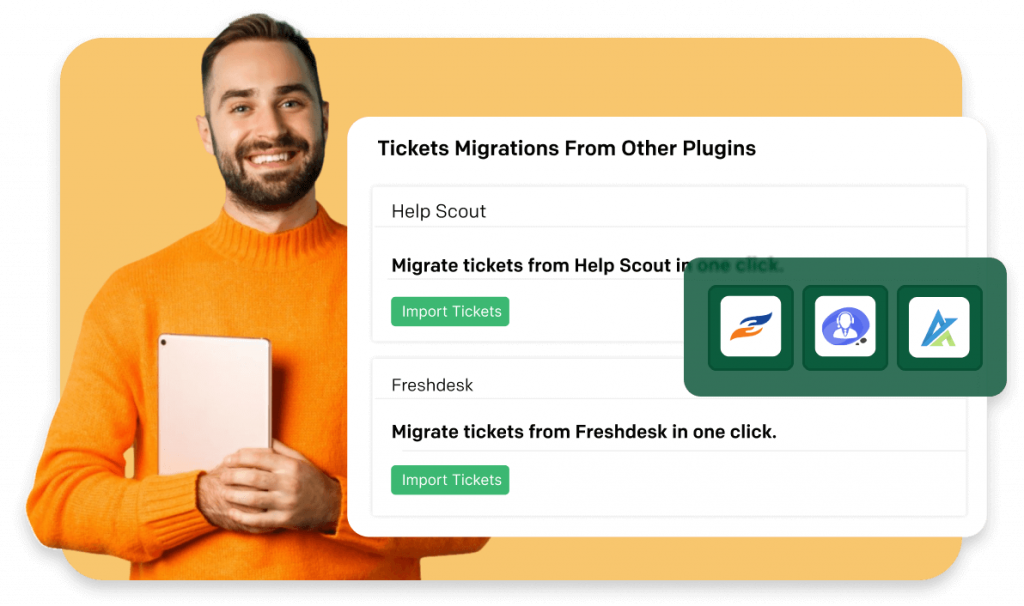 easy 1 click migration from other helpdesk plugins to fluent support