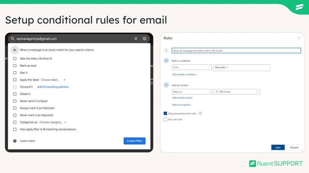 conditional rules for email