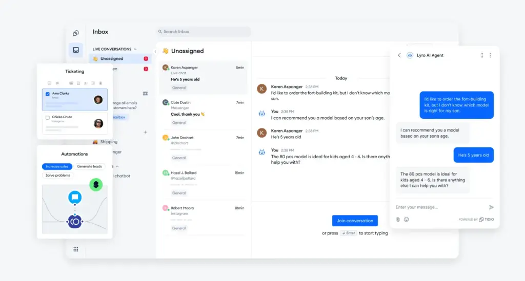 Tidio dashboard image