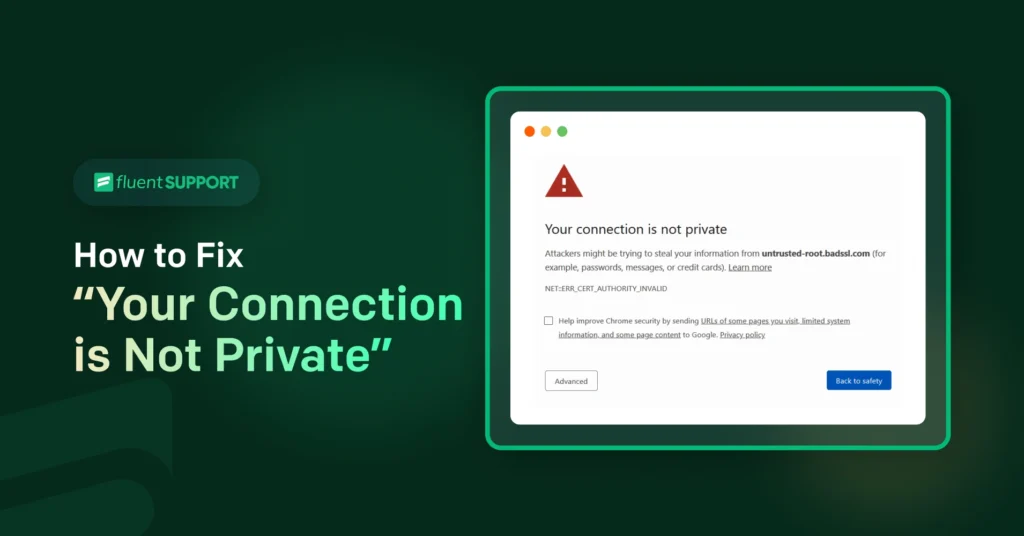 how to fix connection is not private