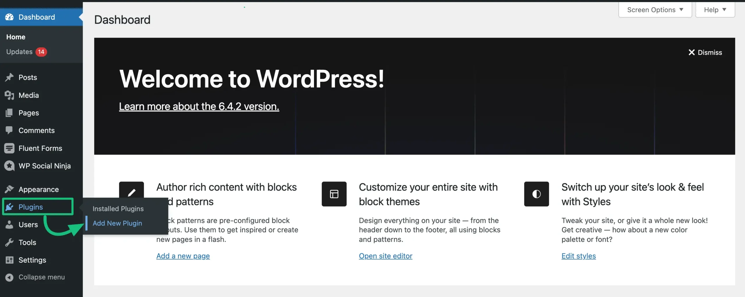 Add new plugin from WordPress Dashboard