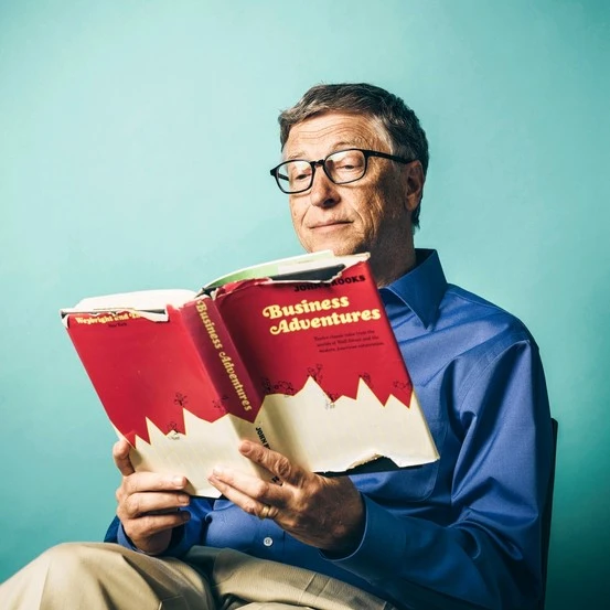 Bill Gates reading Business Adventures by John Brooks