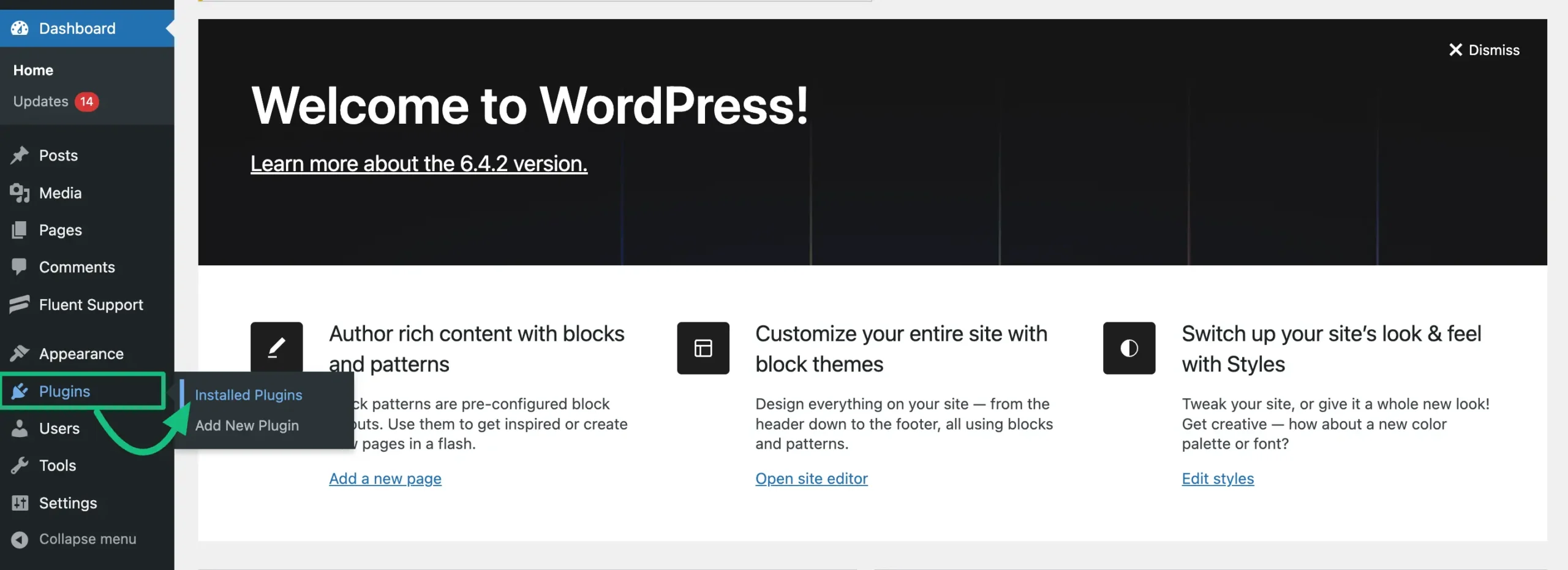 Plugins from WordPress Dashboard
