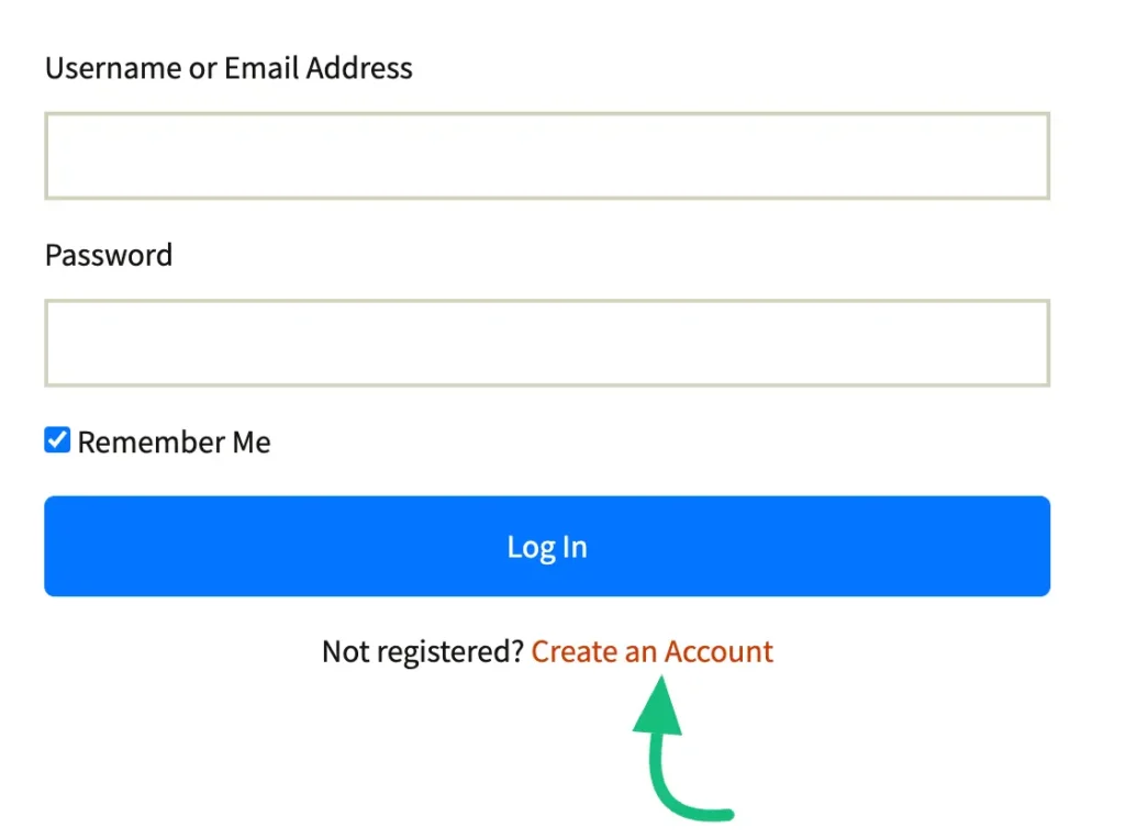 Login withCreate an Account form