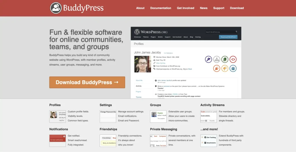 BuddyPress - WordPress Project Management Plugin