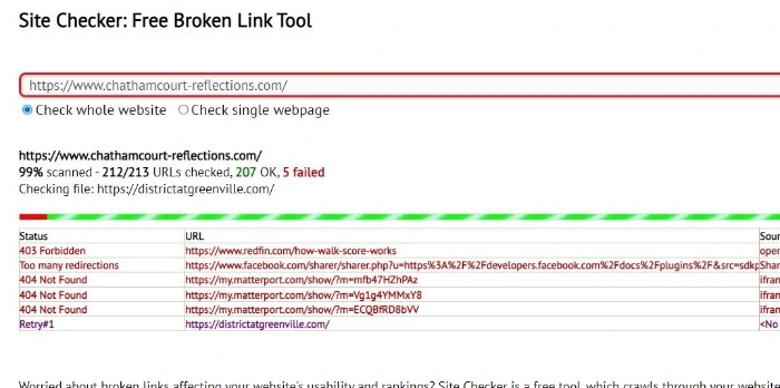 How to find and fix a broken link using online tool