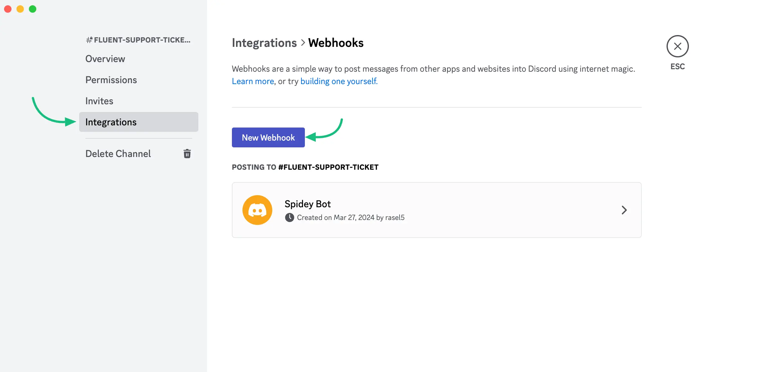 Integrations and Webhook