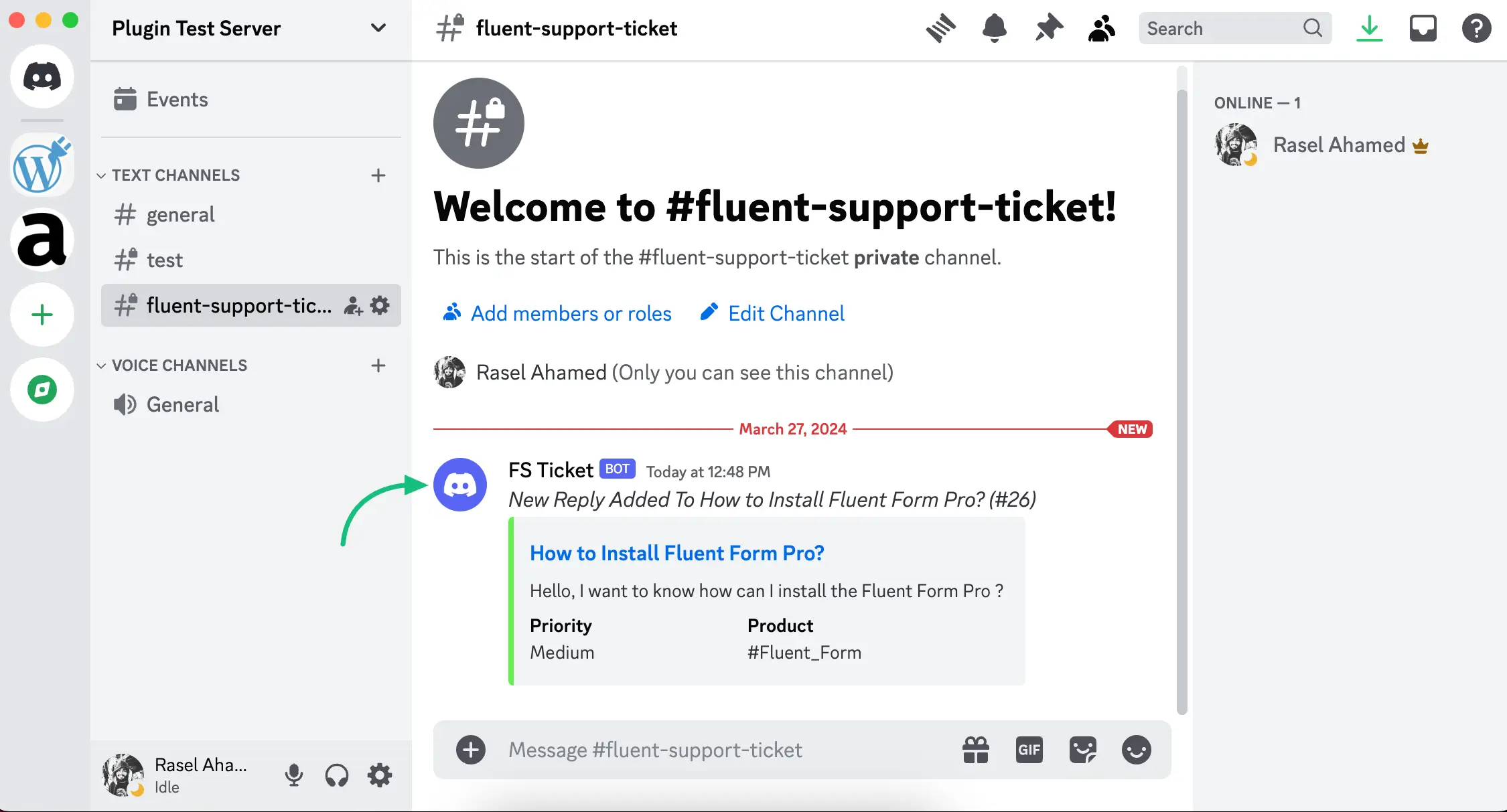 Ticket Notification View in Discord