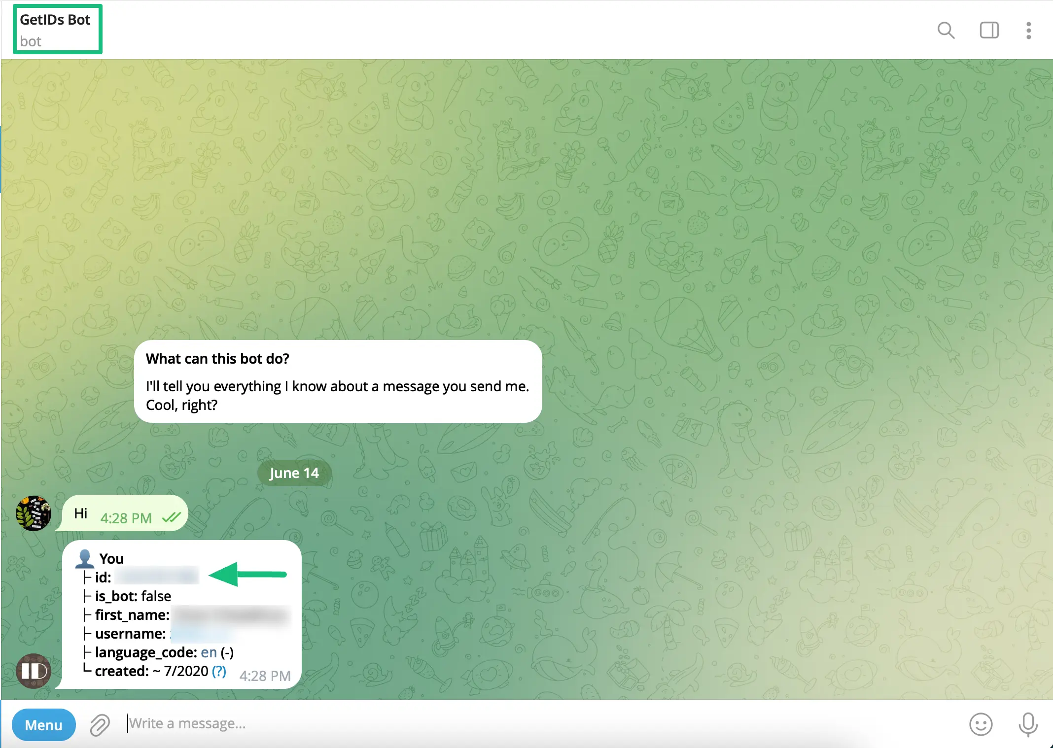 Get Telegram Chat ID from GetIDs Bot