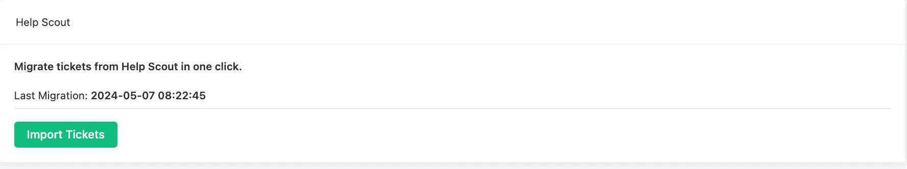 Preview of Imported Tickets from HelpScout