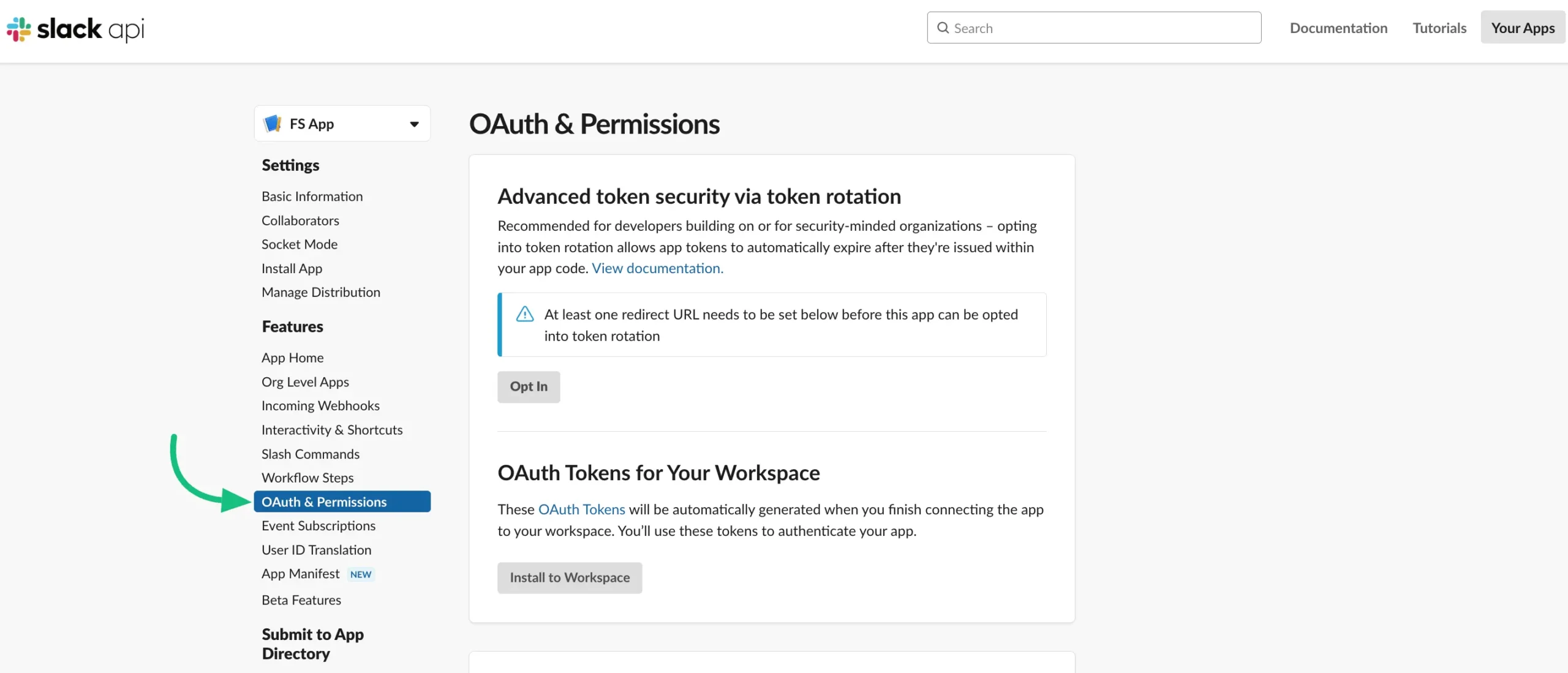 OAuth & Permissions