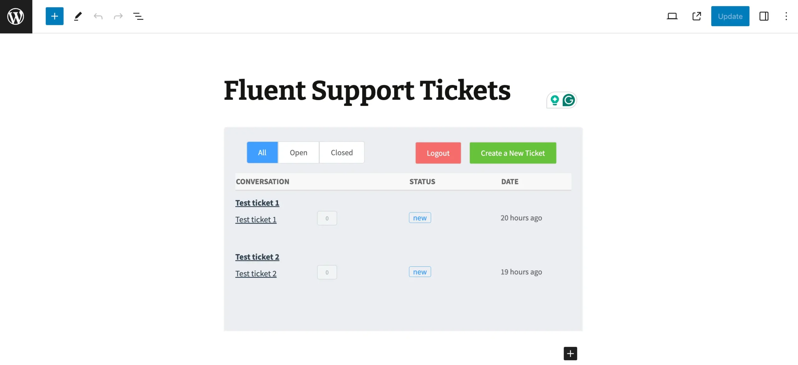 Customise the support portal