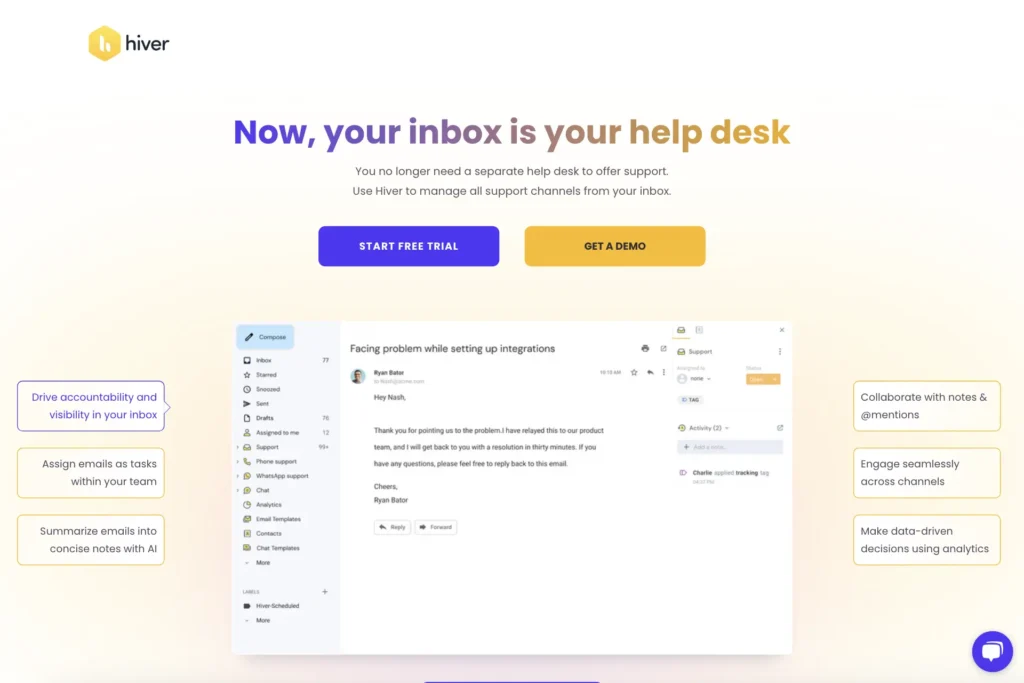 Email Ticketing System, Hiver, Help Desk