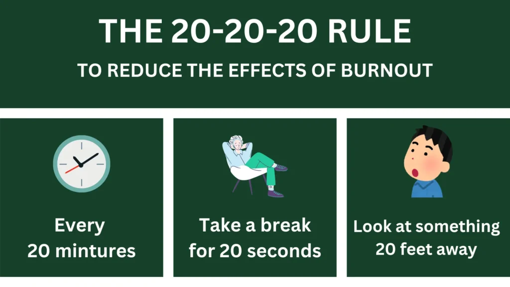 Customer service burnout, 20-20-20 rule