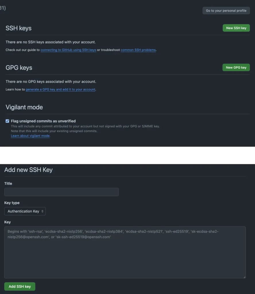 SSH key add in github