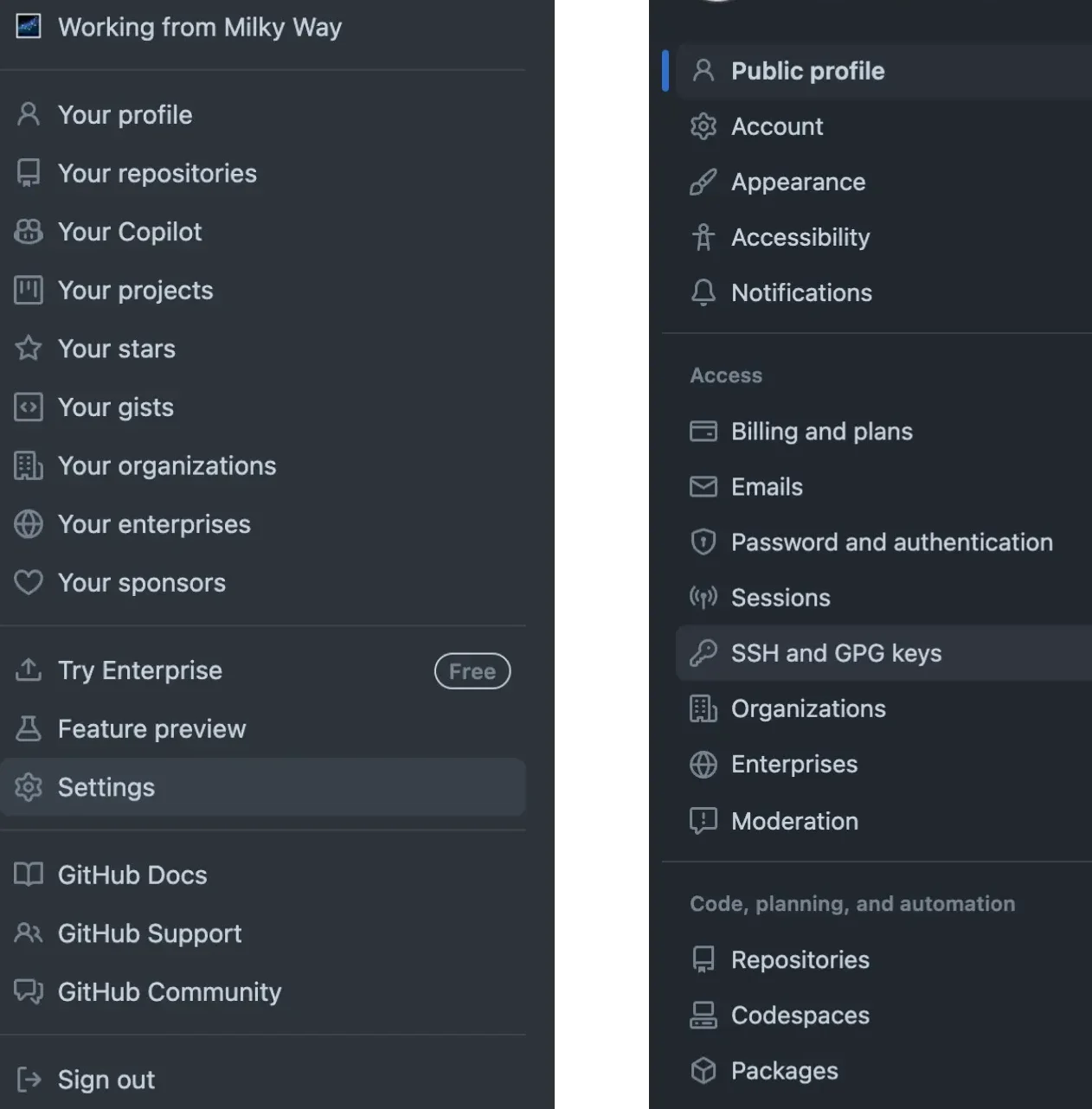 Setup SSH setup on github