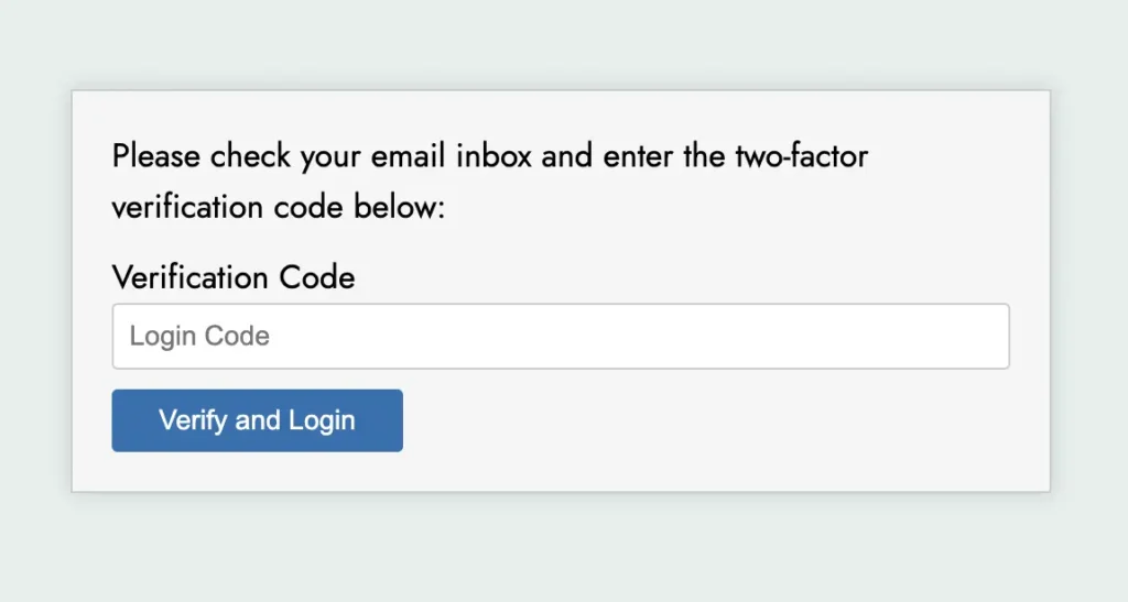 Two-factor authentication in login